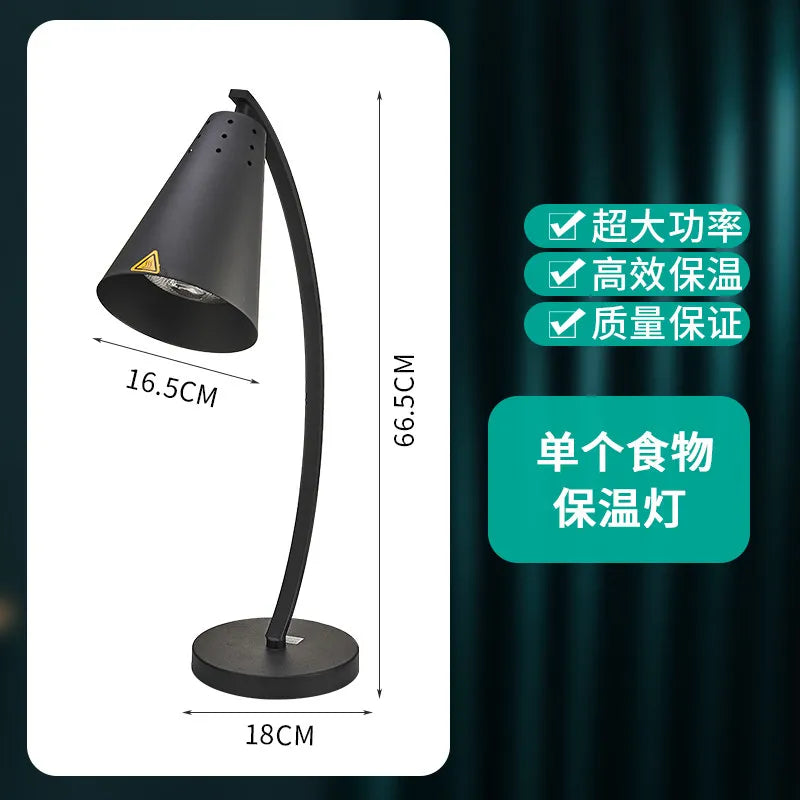 Catering food, cooked meat, barbecue, warm food lamp, food insulation table, fried food heating lamp