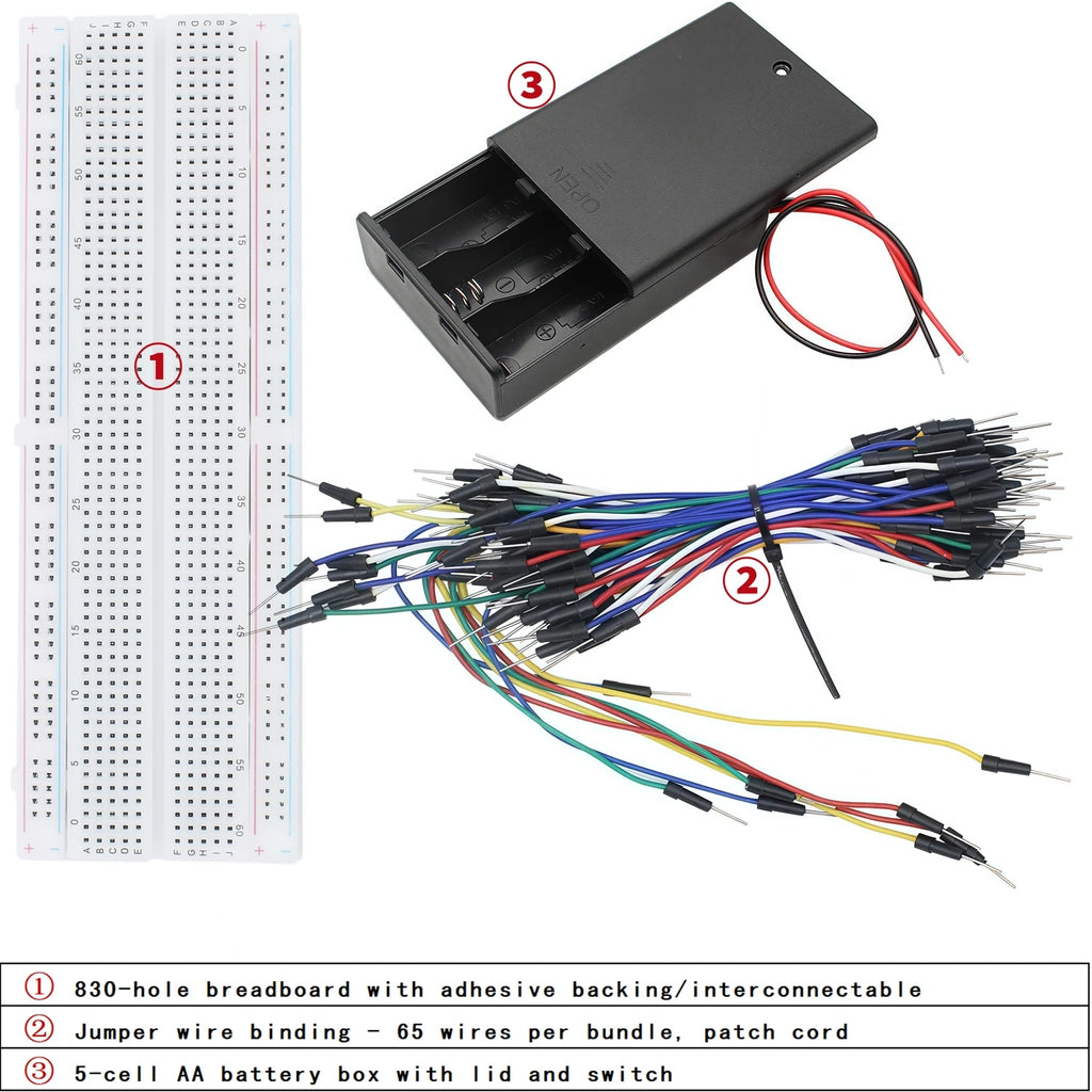 400 830-hole Breadboard MB-102 PCB Circuit Board Experiment Board Soldering Experiment Kit DIY Suitable for Arduino Power Module