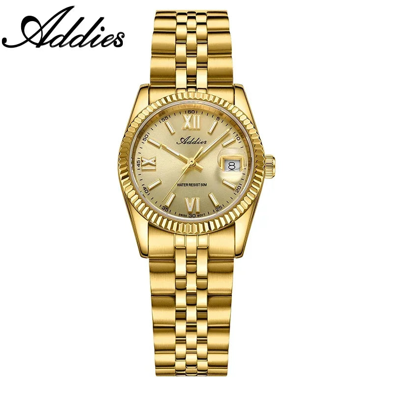 Addies High Quality Luxury Watch for Women Sapphire Glass 316L Stainless Steel BGW9 Luminous 50m Waterproof Ladies Quartz Watch