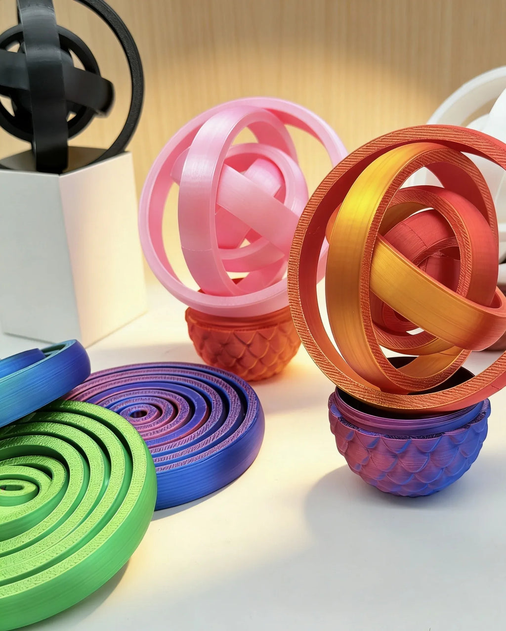 3D Printed Novelty Spinning Finger Ring, Adult Fidget Toy, Mini Creative Finger Spinner, Featuring Rotational Gyroscope Design