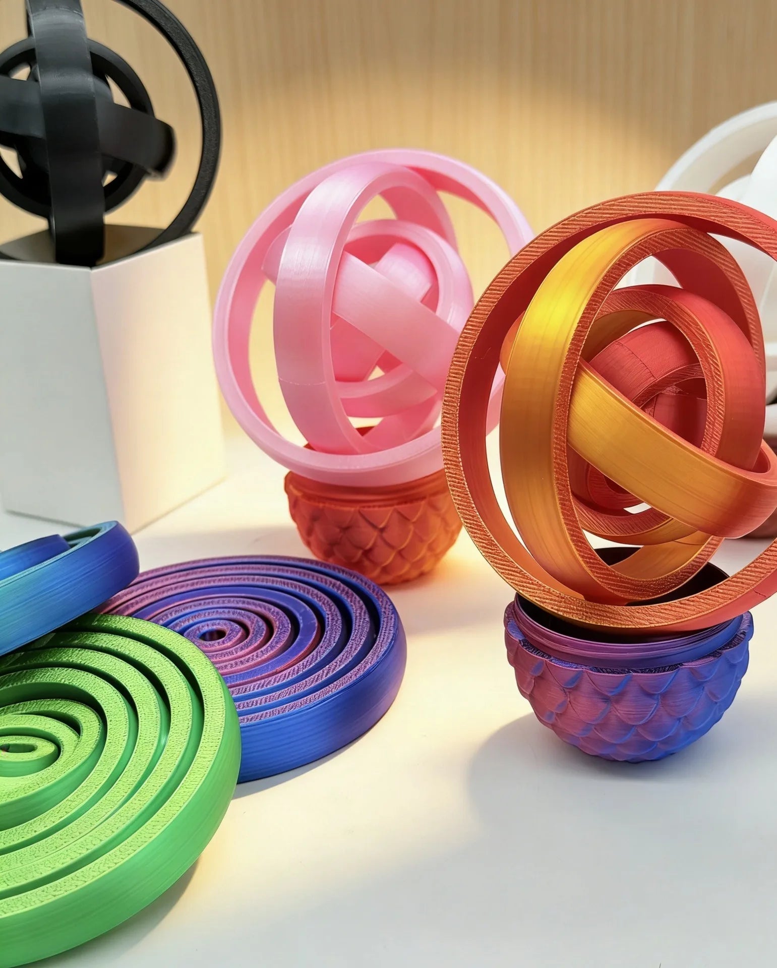 3D Printed Novelty Spinning Finger Ring, Adult Fidget Toy, Mini Creative Finger Spinner, Featuring Rotational Gyroscope Design