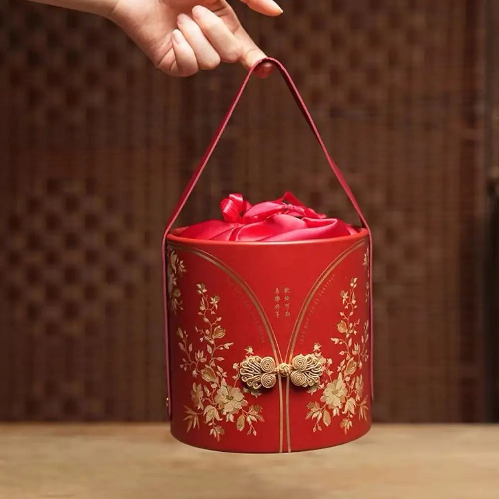 Frog Botton Flower Bucket Bag Large Capacity Festive Sugar Bag Ins Wedding Candy Bag Storage Bag Korean Style