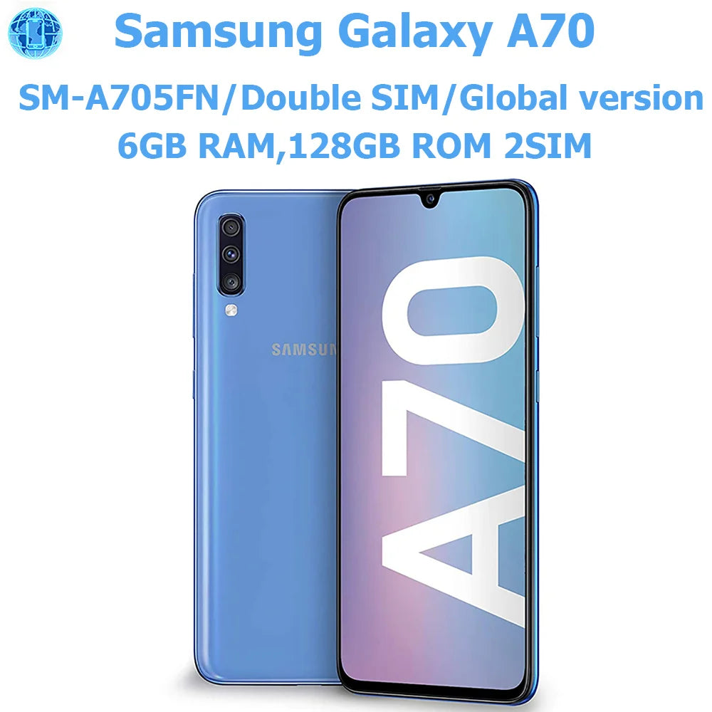 Samsung Galaxy A70 Intelligent Android Phone 6.7-inch 2SIM Global Version Samsung Smartphone NFC 32MP 4500mAh Original Unlock
