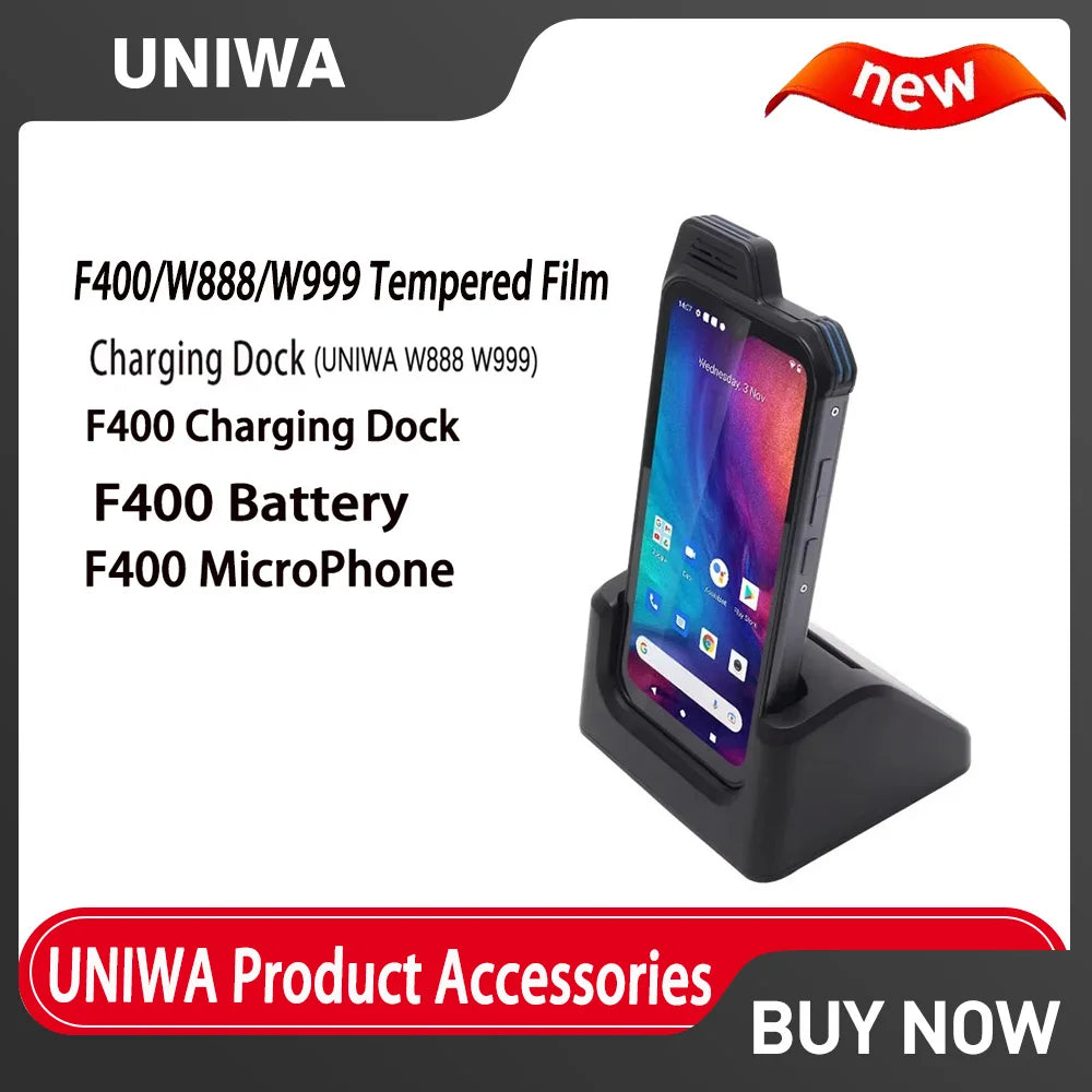 UNIWA W999 W888 tempered film Dock Explosion-proof Suitable for UNIWA V2000 F41 UNIWA F400 Dock, Battery, Microphone, Headphones