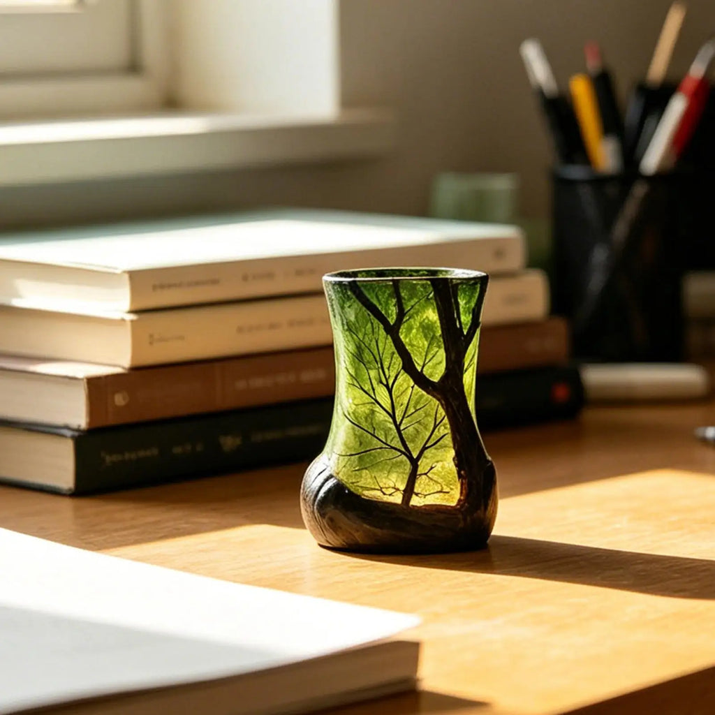 Bedside Table Lamp Forest Nightlight Decorative Ambient Light for Home Office Bedroom Study Room Desk Bookshelf Reading Corner