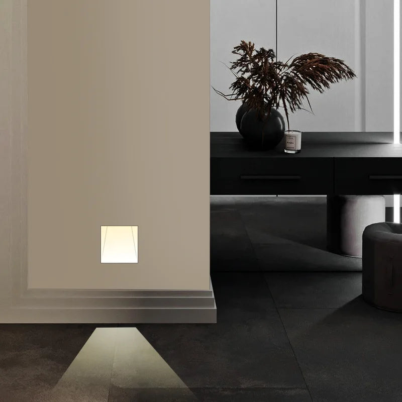 Borderless LED floor lamp, embedded motion-sensing floor lamp for corners, hotel steps, stairs, COB hallway light