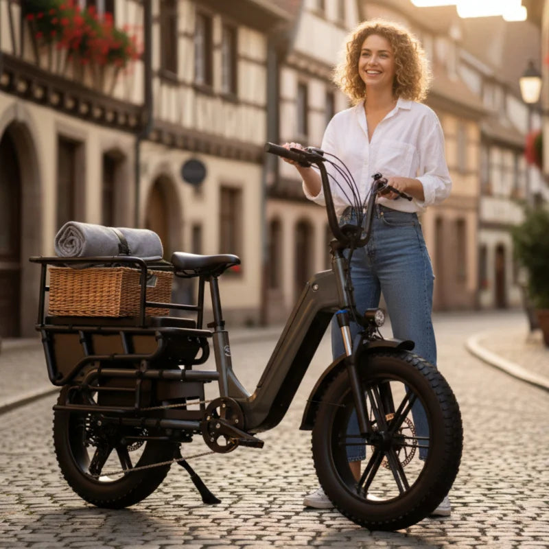 High Quality 250W 15Ah Large Capacity Long Range Aluminum Alloy Adult Cargo Electric Bicycle For Daily Transport