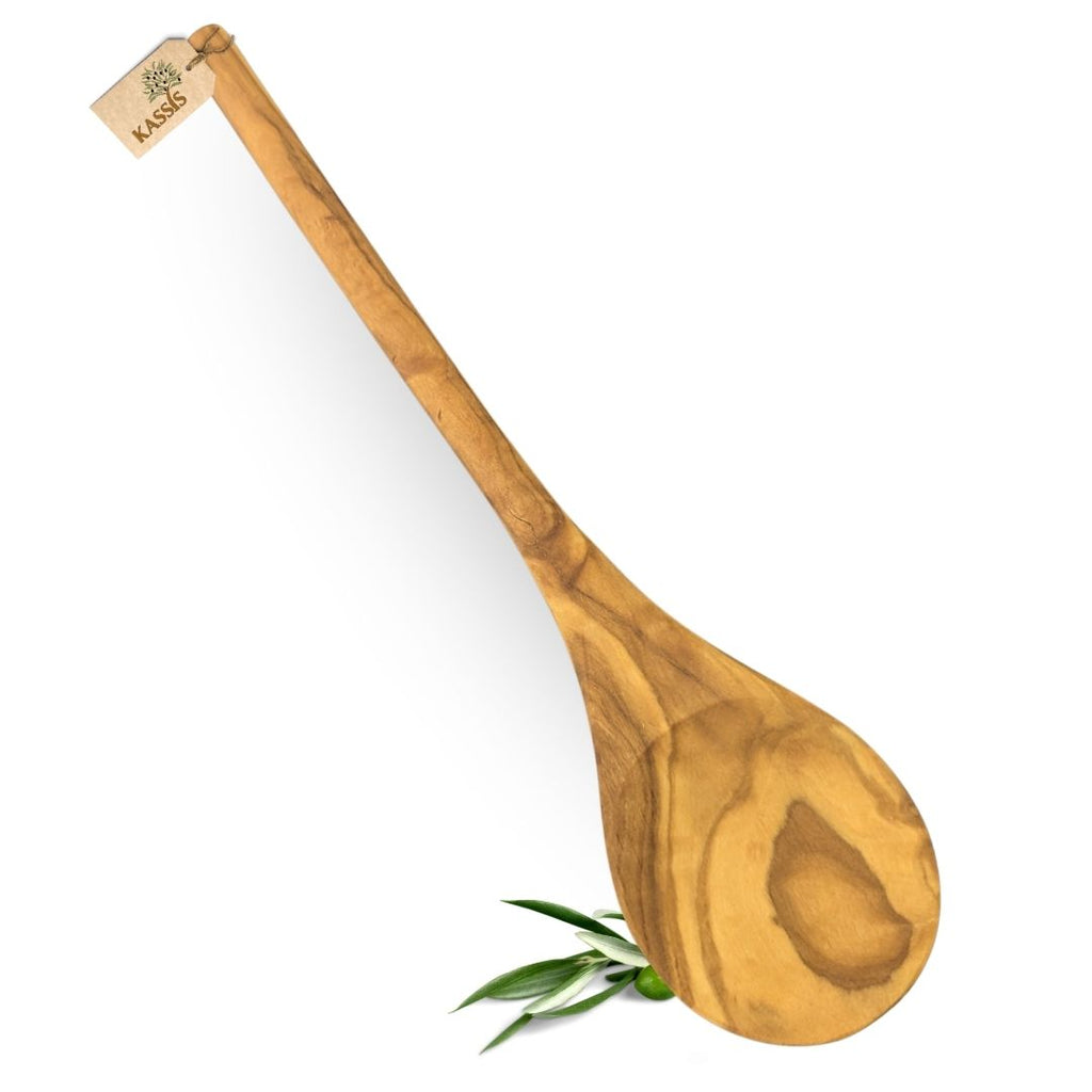 Kochlöffel aus Olivenholz (31 cm) | Massiver Holzlöffel zum Kochen & Servieren