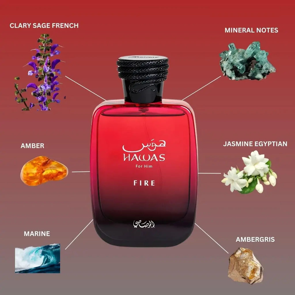 Original Arabic Perfume RASASI Hawas Fire Eau De Parfum Spray 100ML long lasting fragrance natural perfume Cologne Persistence Pheromone Portable Birthday gift
