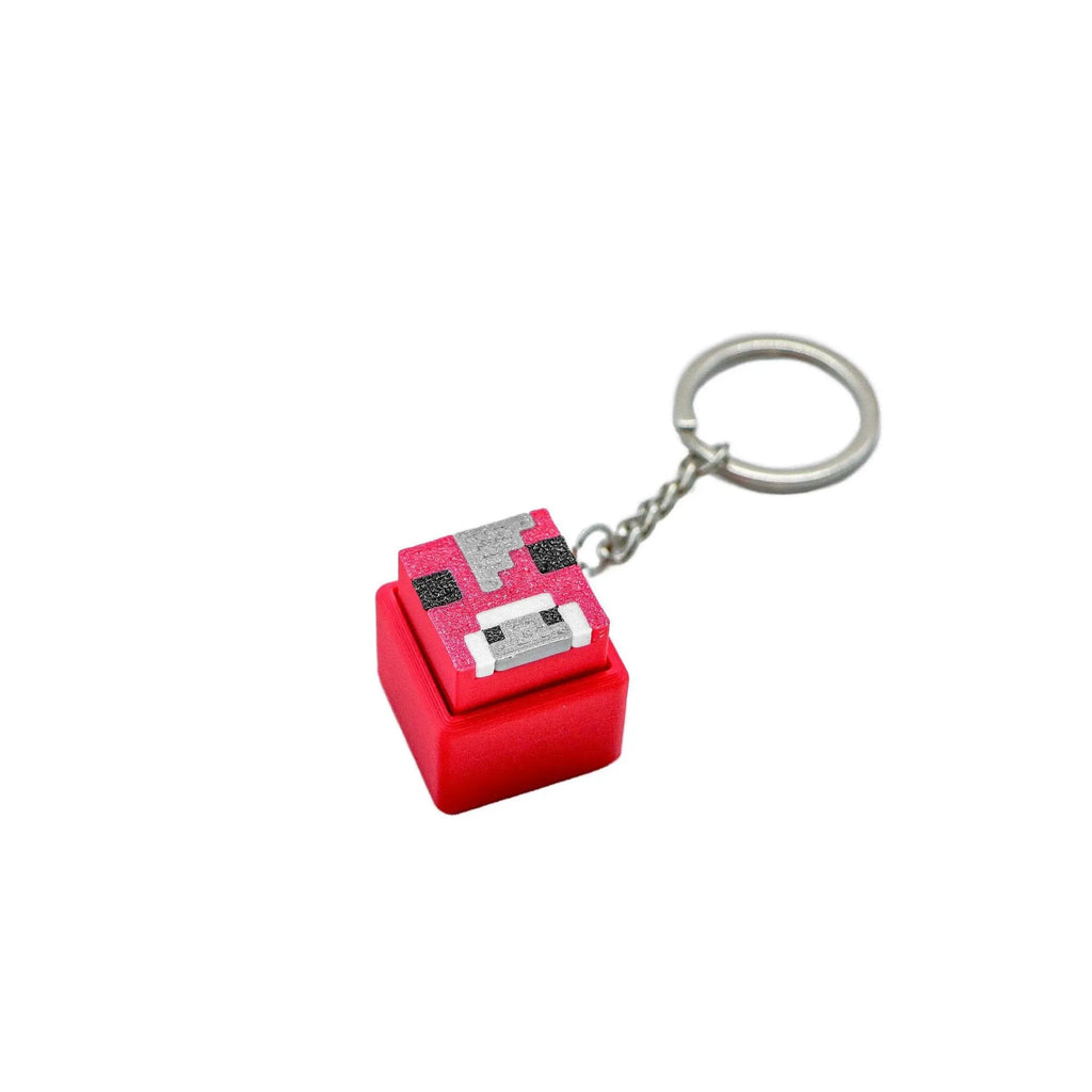 3D Printed Mini Cheese Keyboard Clicker Keychain Fidget Button Stress Relief Keyring Toy Gift Keychain Accessory