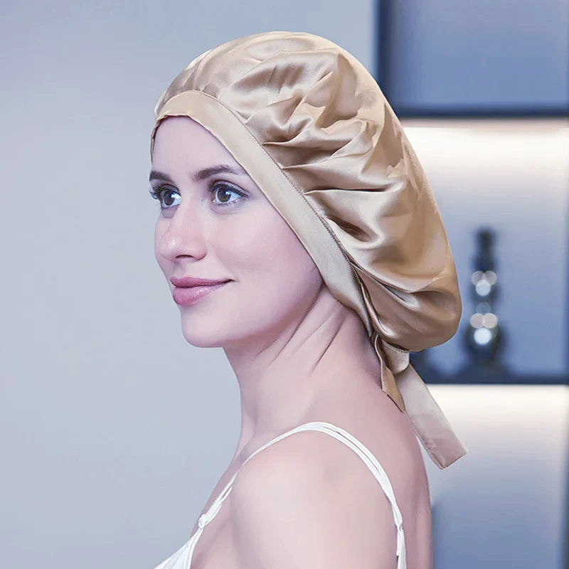 100% Silk Bonnet For Women  Mulberry Silk Turban For Hair Sleeping Night Cap Hair Loss Sleep Natual Pure Silk Hair Wrap Headwrap