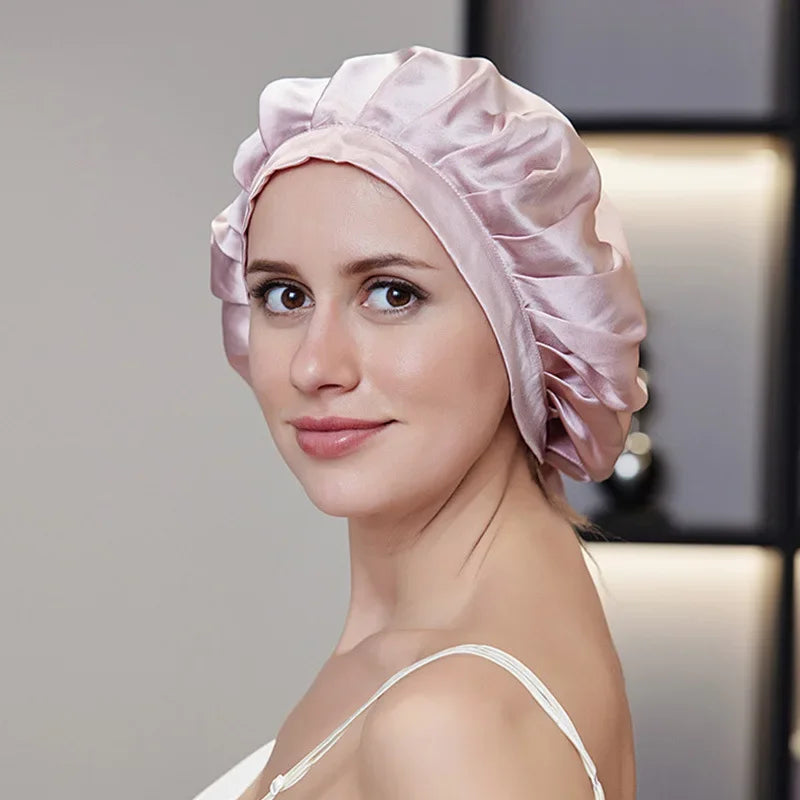 100% Silk Bonnet For Women  Mulberry Silk Turban For Hair Sleeping Night Cap Hair Loss Sleep Natual Pure Silk Hair Wrap Headwrap