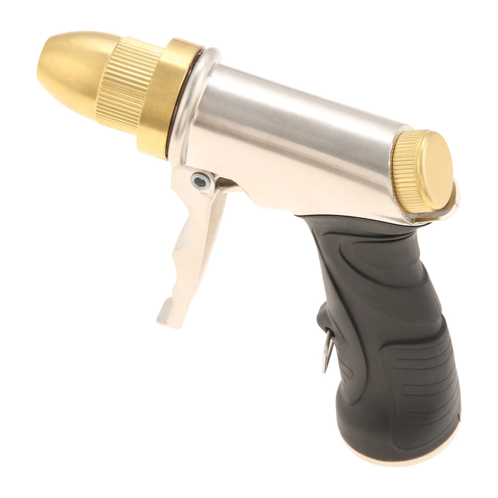 Metal Garden Hose Spray Nozzle with Non-Slip Handle Universal 3/4" Standard Thread for Outdoor Garden Watering Car Cleaning