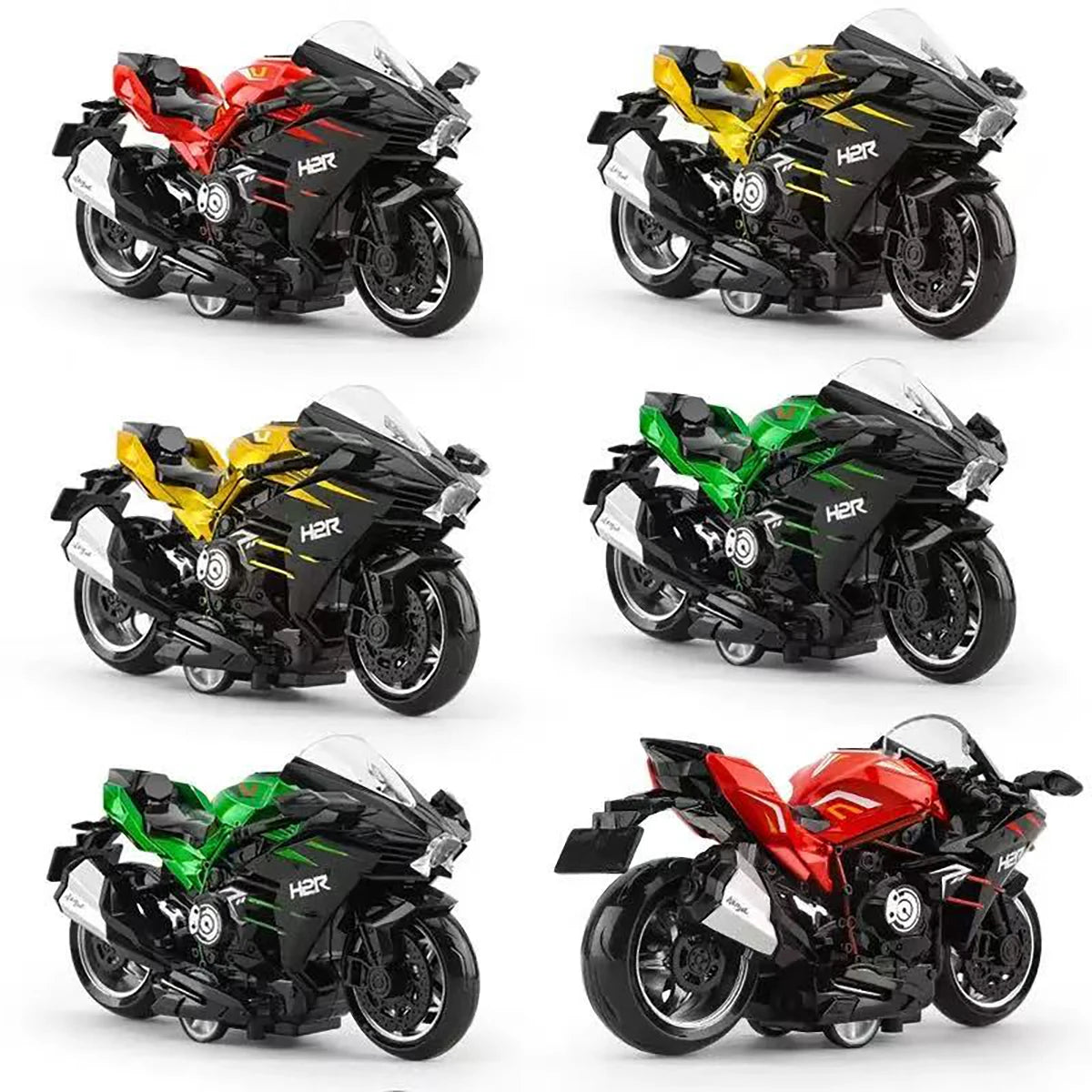 1:32 Scale Cast Simulation Alloy Toy Motorcycle Pull-Back Drive Collectible Miniature Bike Model for Kids