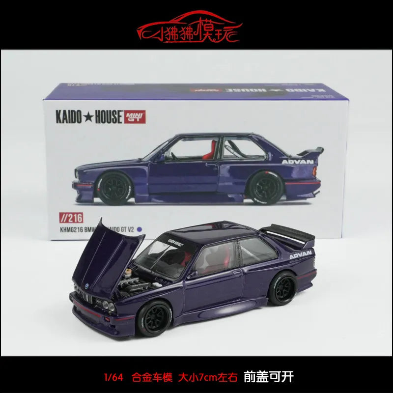 MINI GT 1:64 KAIDO 1:64 House BMW M3 E30 Works EF Car Model R33 R34 Alloy Car Model,  Adult Collectibles,Male Toys.