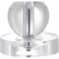 17.5 Clear Crystal Sphere Table Lamp with White Linen Drum Shade, Chrome Finish, LED Bulb Included
