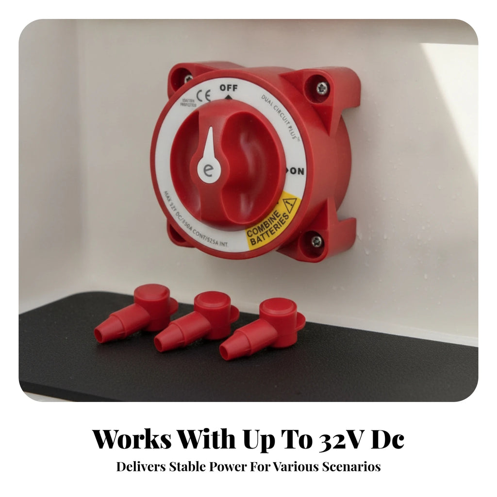 Red Easy Turn Knob Power Accessory Marine Battery Disconnect Switch Rotary Battery Disconnect Switch