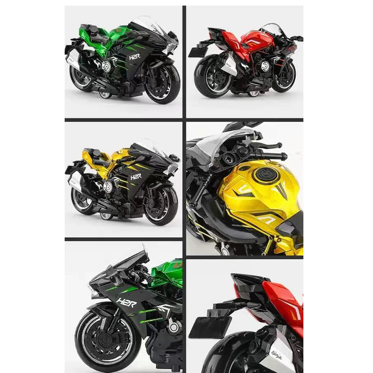 1:32 Scale Cast Simulation Alloy Toy Motorcycle Pull-Back Drive Collectible Miniature Bike Model for Kids
