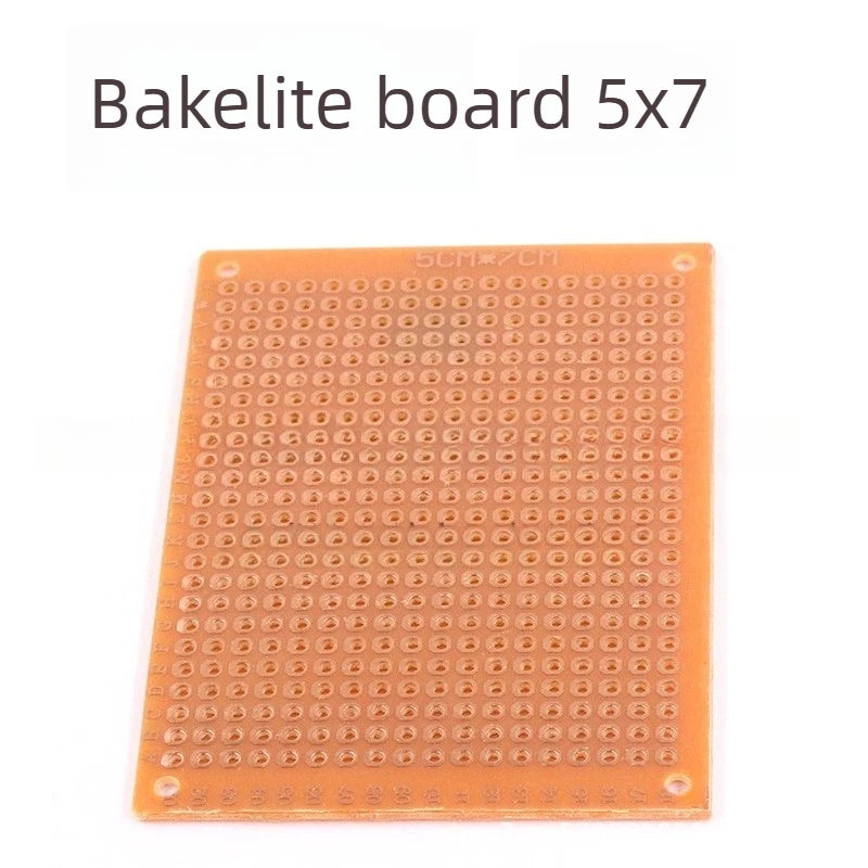 50pcs 5x7cm Single Side PCB Prototype Board Bakelite Universal Paper Breadboard Stripboard for DIY Arduino Project 5x7 CM