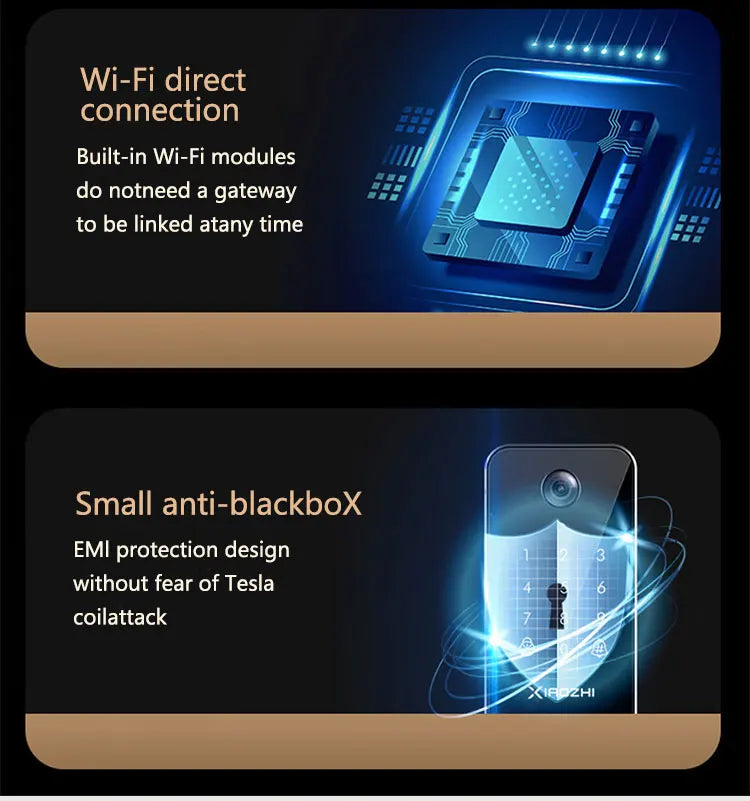 Latest Version Smart Lock A03-U Face Palm Vein Recognition HD Camera with Visual Intercom