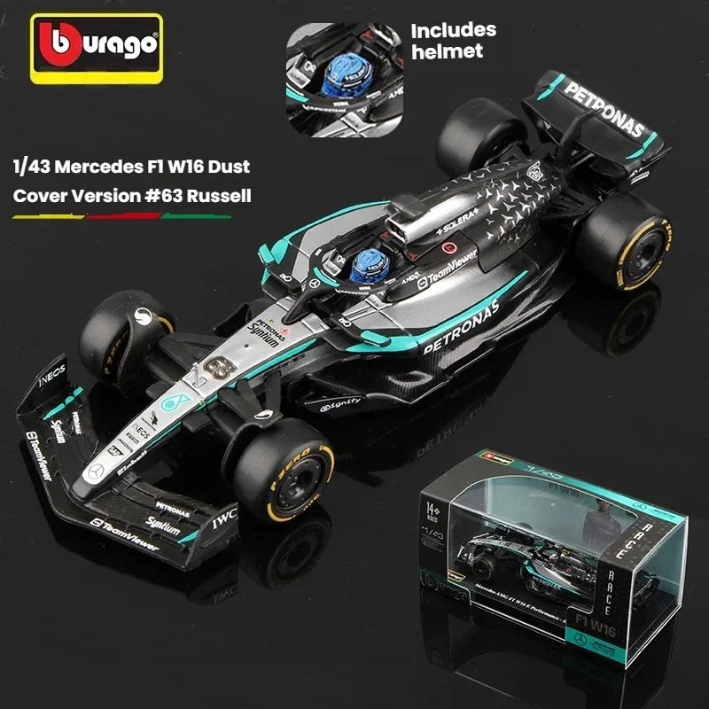 Bburago 2025 W16 Performance F1 1:43 Car Die Cast Vehicles Model Diecast Alloy Model Car Kids Toy Desktop Decor Birthday Gift