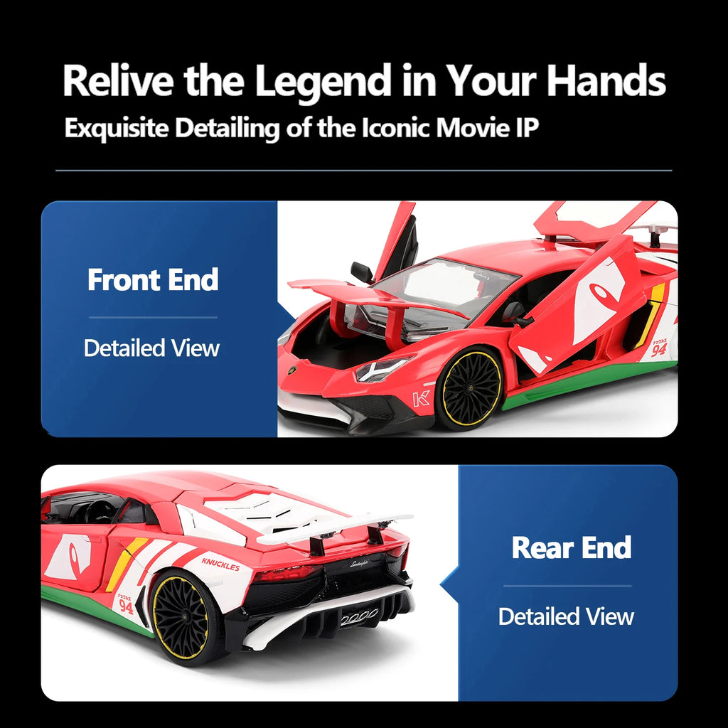 JADA 1:24 Diecast Model Sonic the Hedgehog Lamborghini Aventador SV JD36264