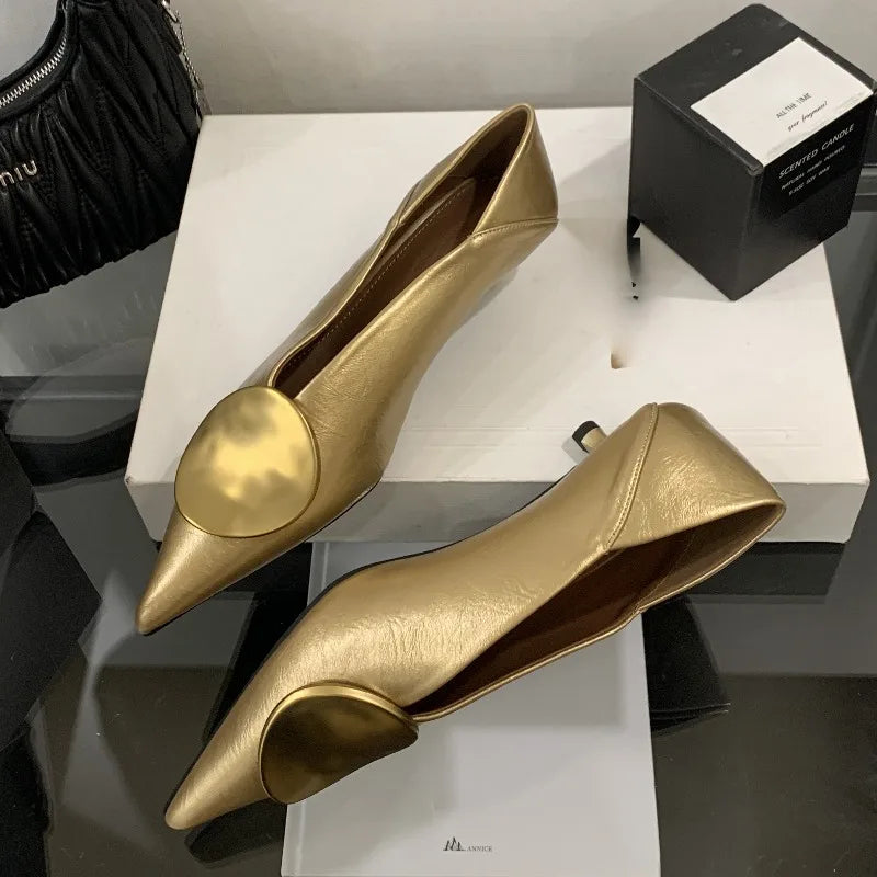 2025 Spring Summer Pointed Toe Footwear Slip On Women Flats Shoes Female Slides Fashion Shallow Ladies Flats Shoes