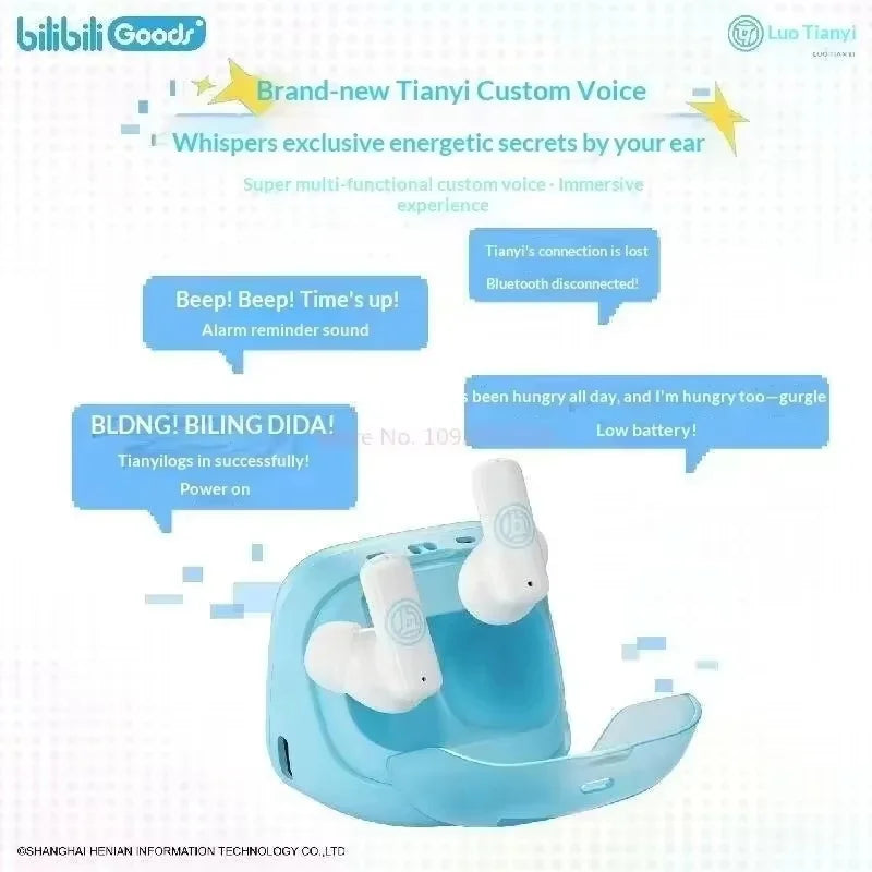 bilibili Official Luo Tianyi Earphones Blind Box Figure Pull Out Charging Base Earbuds Cute Anime Character Gift For Fans