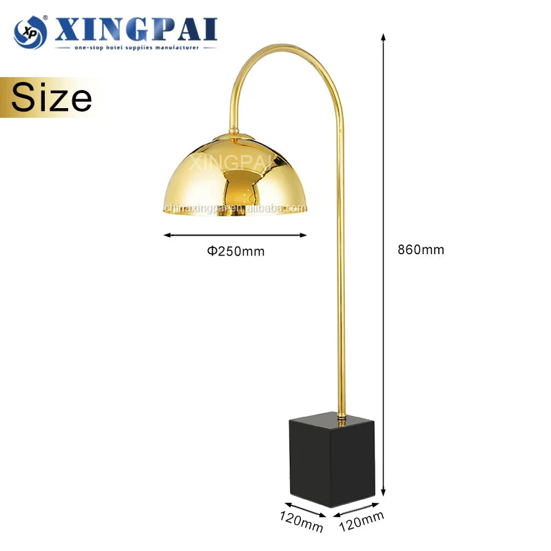 XINGPAI Factory Direct Sale Portable  Heating Lamp Luxury Gold Food Warmer Lamp for Buffet