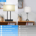Touch Control Table Lamp with USB Charging Ports, 3-Way Dimmable, Modern Nightstand Lamp for Bedroom, Living Room, Office