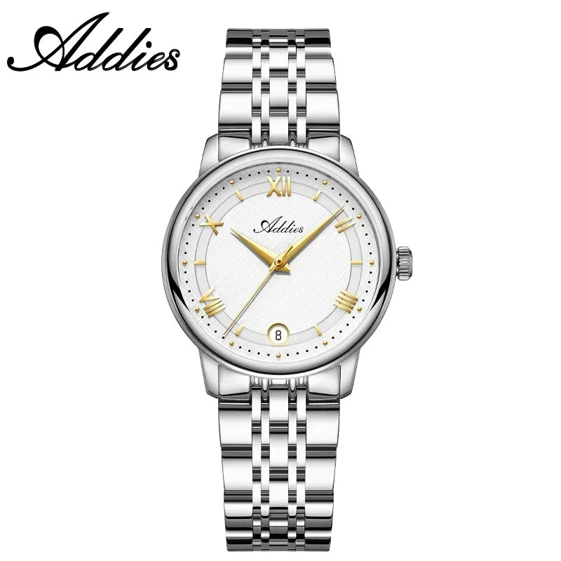 Addies New Luxury Women's Watches 31mm Sapphire Crystal 50m Waterproof 316L Stainless Steel Business Quartz Wristwatch For Woman