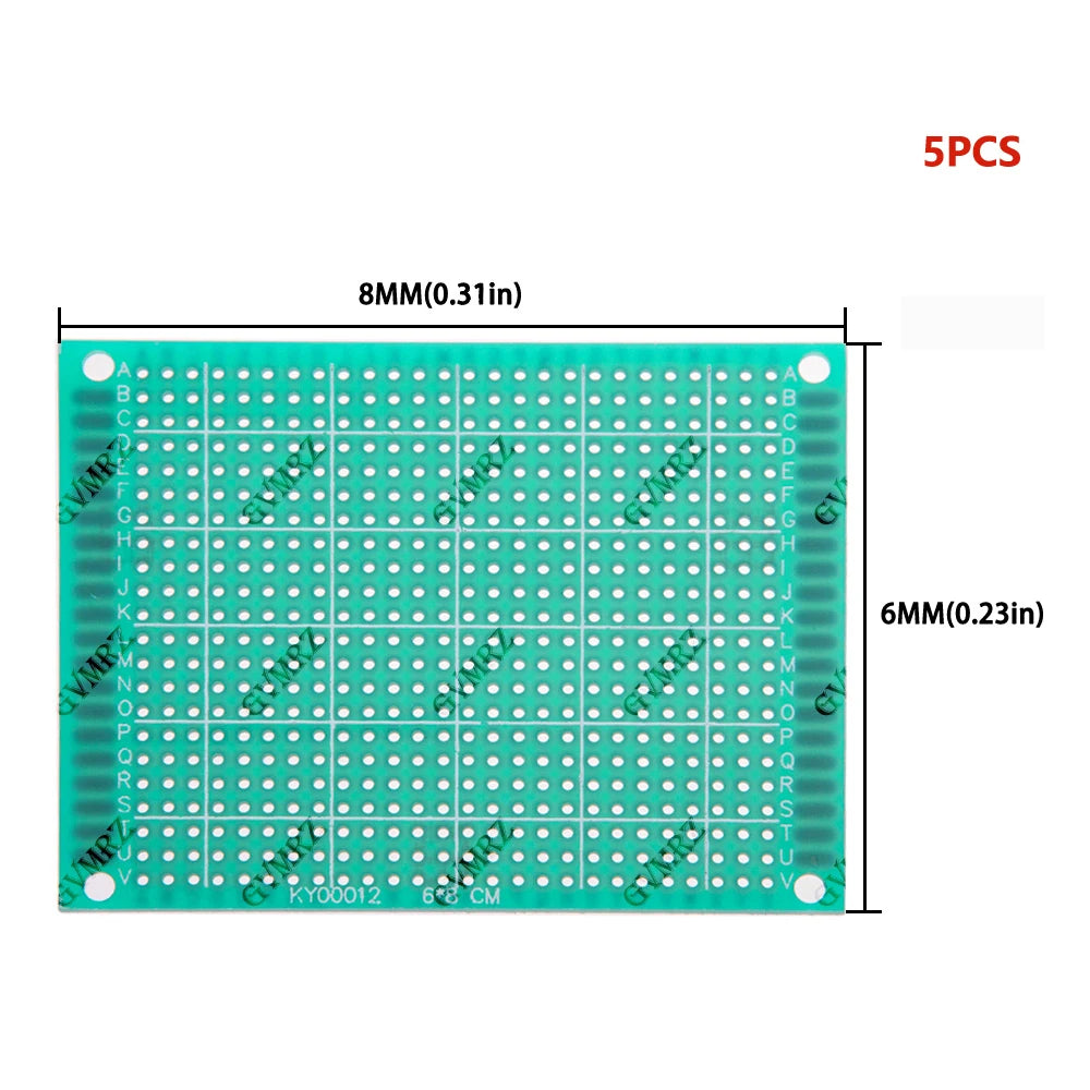 Single Sided Green PCB Prototype Board Universal Through Hole Perfboard for DIY Electronic Projects