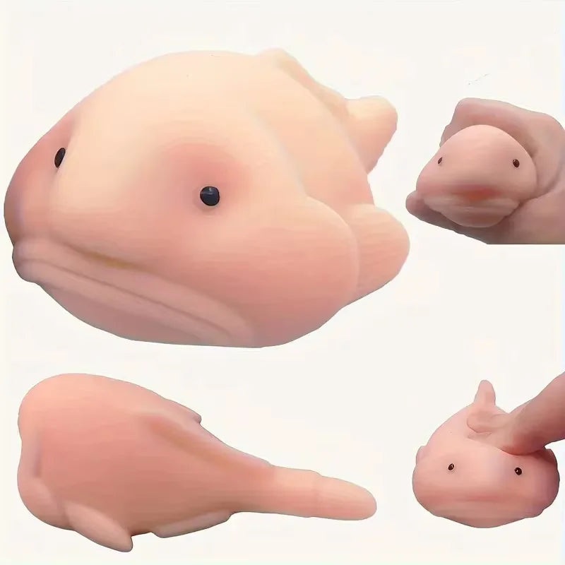 Stress Relief Squishy Soft Blobfish Squeeze Toy, Slow Rising Ugly Fish Desktop Fidget Toy, Anxiety Relief Toy Gift