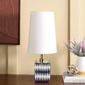 24 Blue & White Resin Accent Table Lamp with Fabric Shade, E26 Bulb Compatible