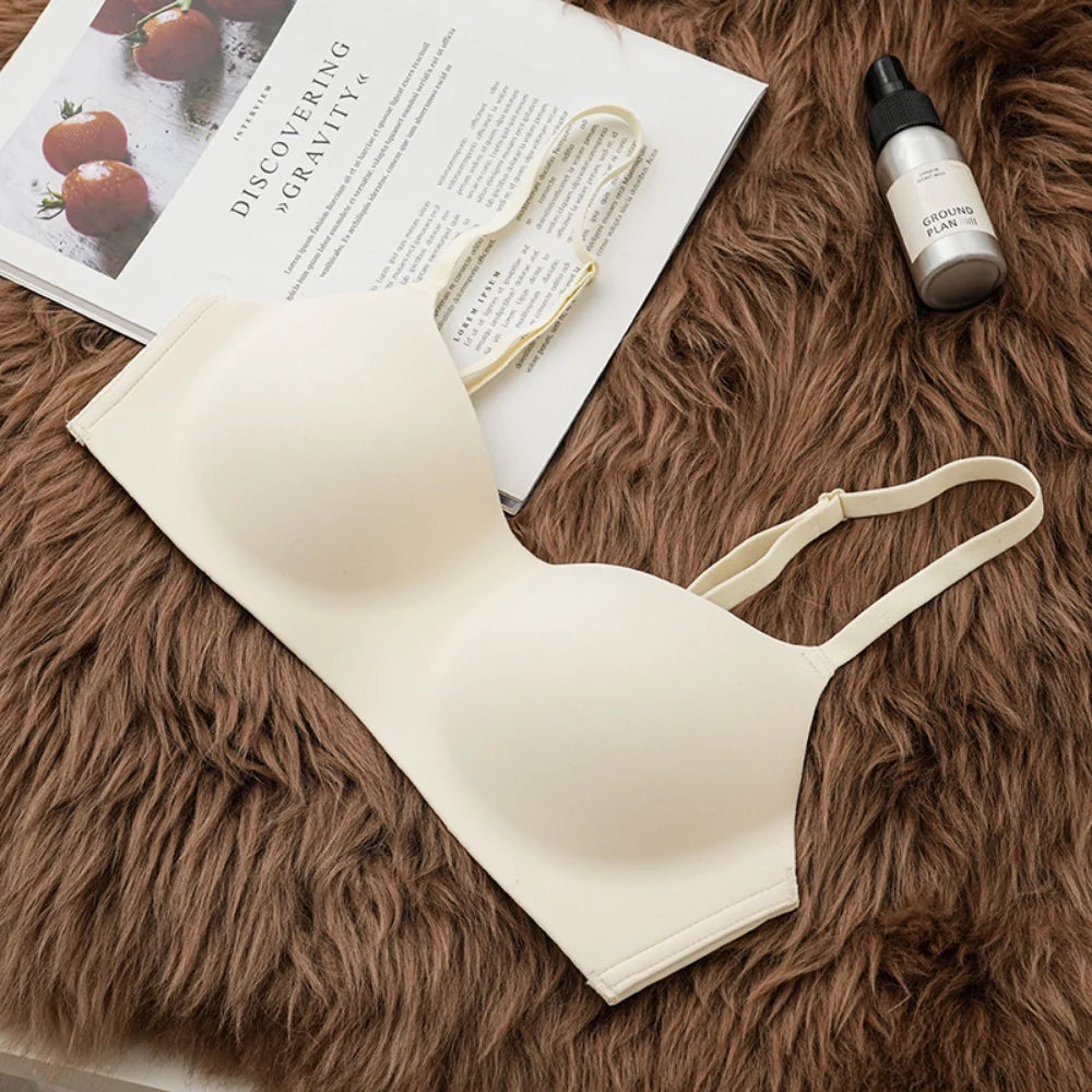 KUCLUT  Seamless Half Cup Bra Smooth Surface Top Support Thin And Comfortable Without Steel Ring Bra One Piece Seamless Half C