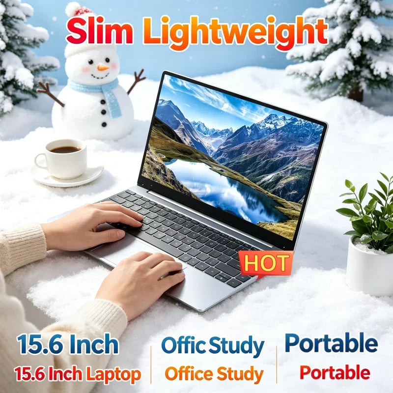 Lightweight 15.6 Laptop Intel 6500Y 32GB RAM 2TB SSD 5000mAh Windows 11 Backlit Keyboard Business Portable