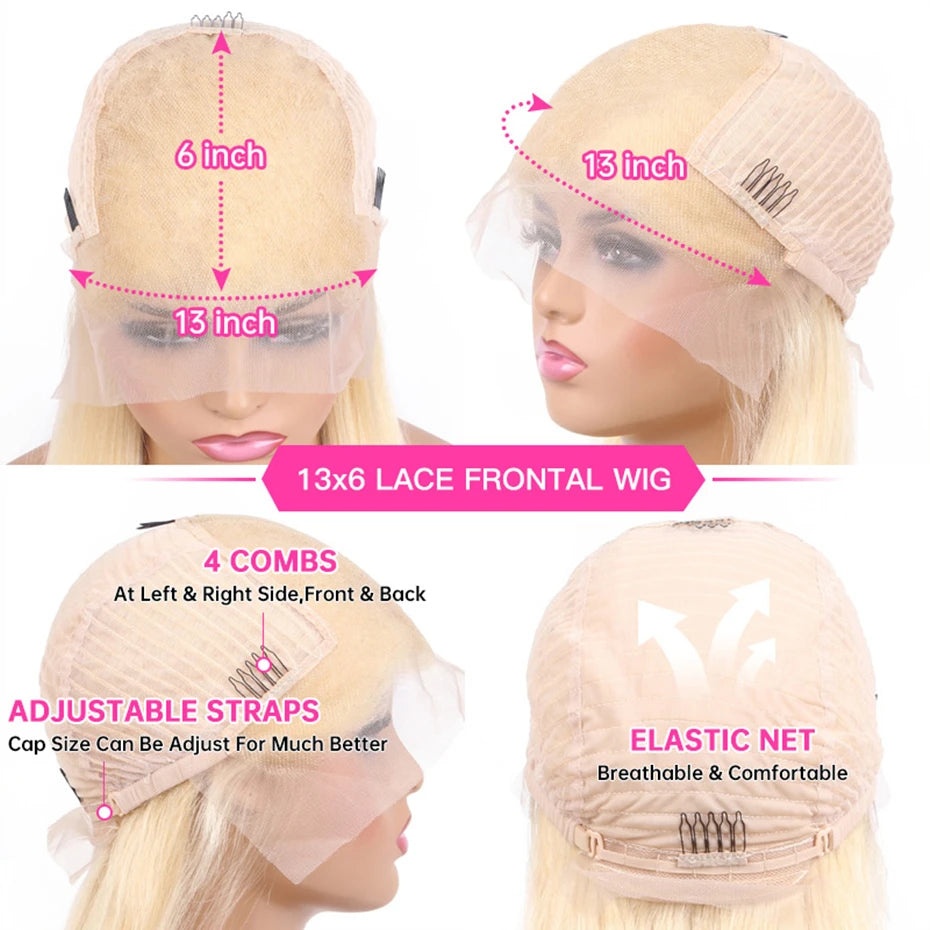 38 40 inch #27 Honey Blonde Color Human Hair Wigs For Women Golden blonde 13x6 Transparent Lace Front Wig Preplucked 220 Density
