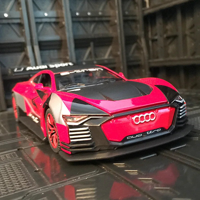 1:32 Audi e-tron alloy car model doors and engine hood, trunk can be opened has simulated sound and lighting functions