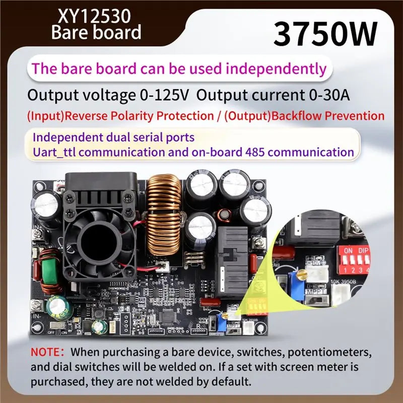 A96T XY12530S 125V/30A/3750W Adjustable DC CNC Power Supply Regulated Constant Voltage And Current Module