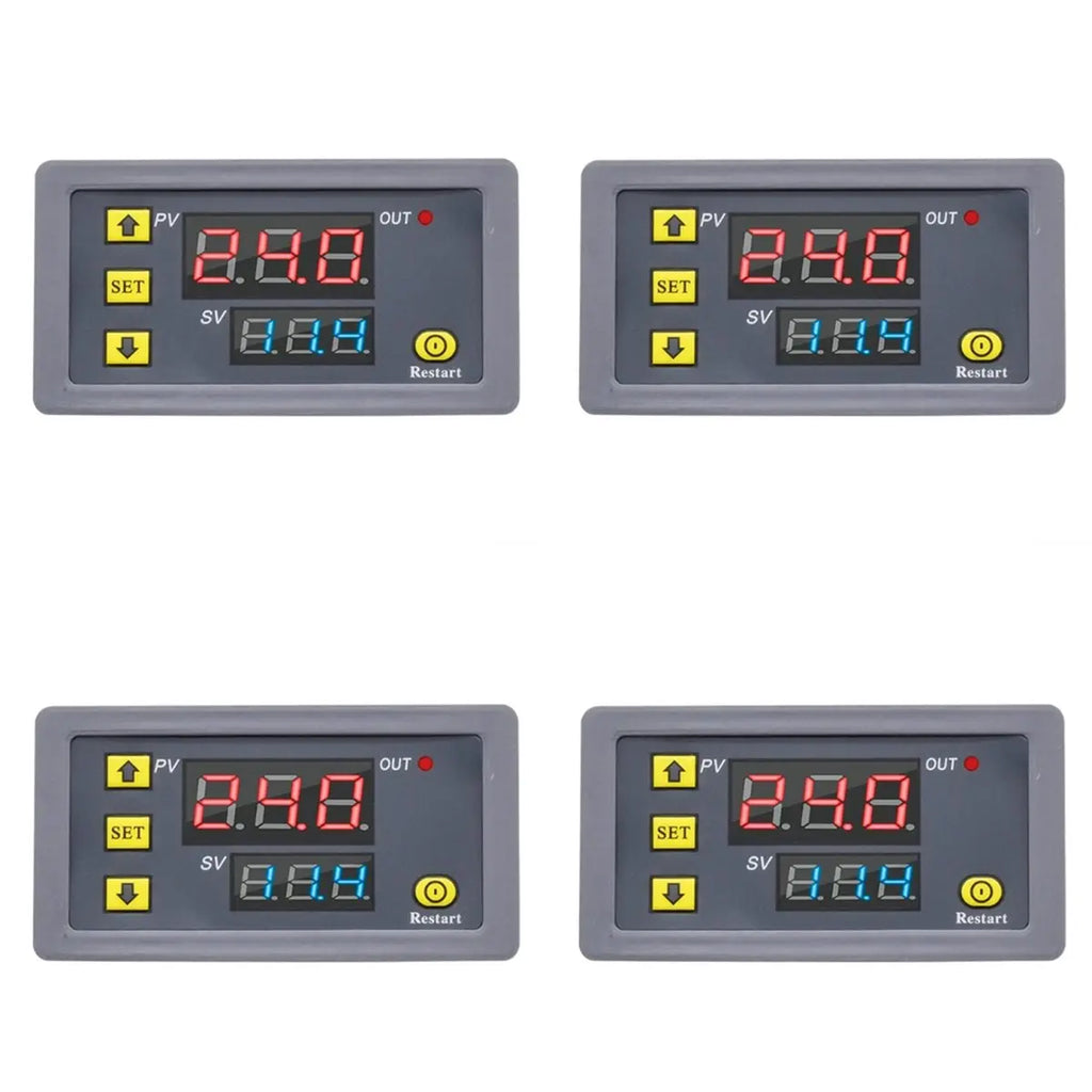 AA08-4X Digital Time Delay Relay LED Display Cycle Timer Control Switch Adjustable Timing Relay Time Delay Switch DC12V