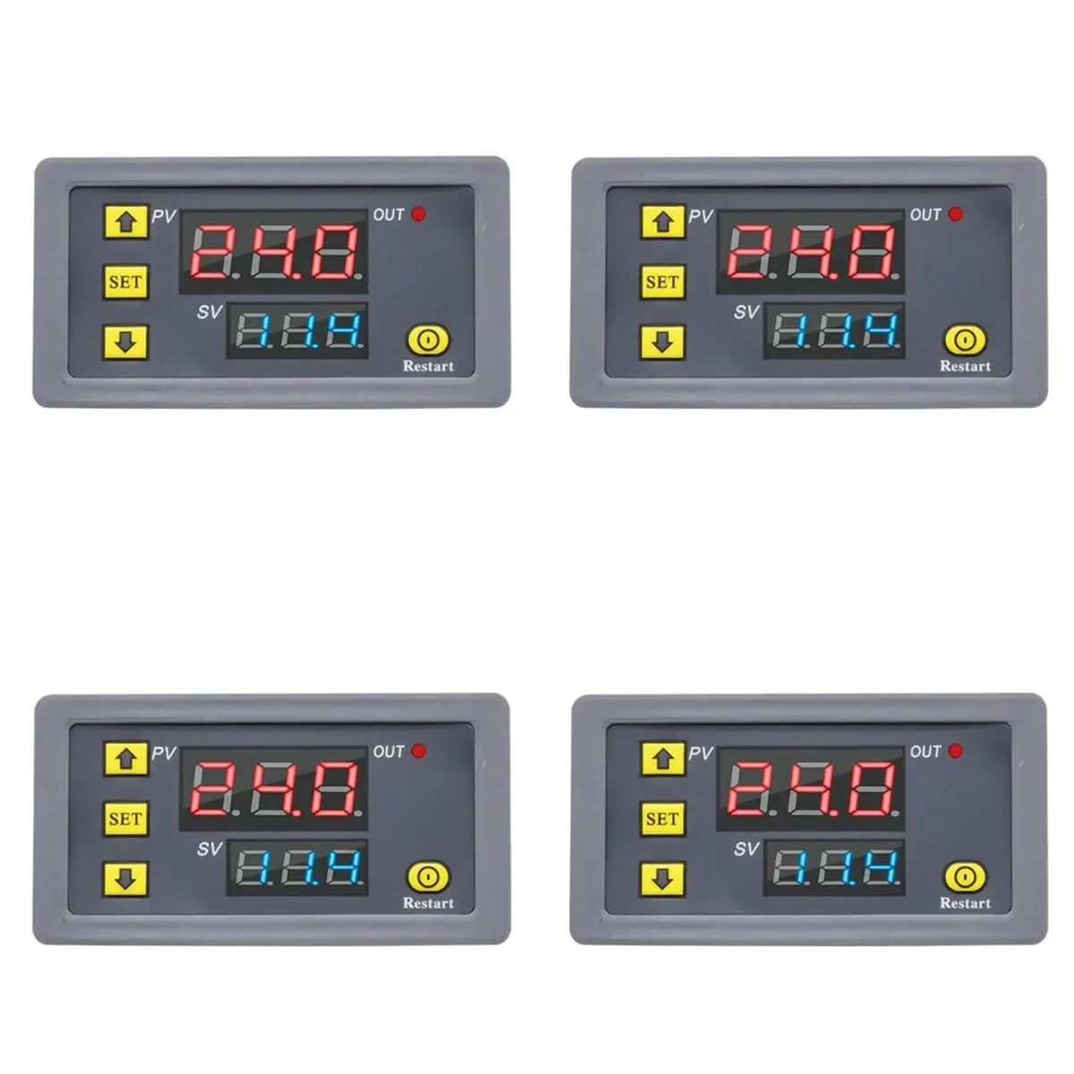 AA08-4X Digital Time Delay Relay LED Display Cycle Timer Control Switch Adjustable Timing Relay Time Delay Switch DC12V