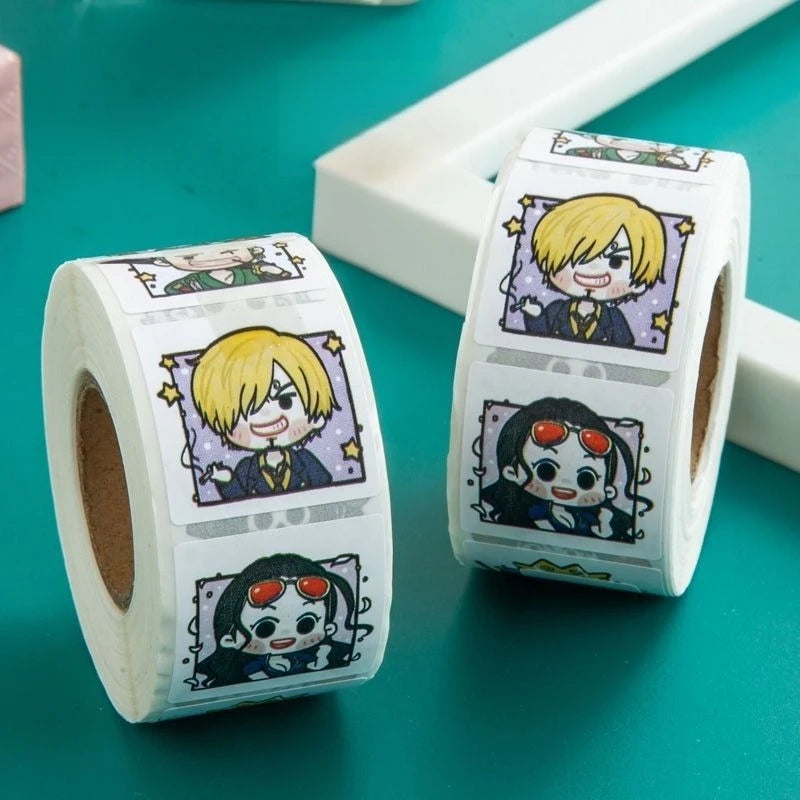 New One Piece Luffy Nami Roll Sticker DIY Decoration High Color Value Animation Cartoon Hand Account Sealing Sticker Small Gift