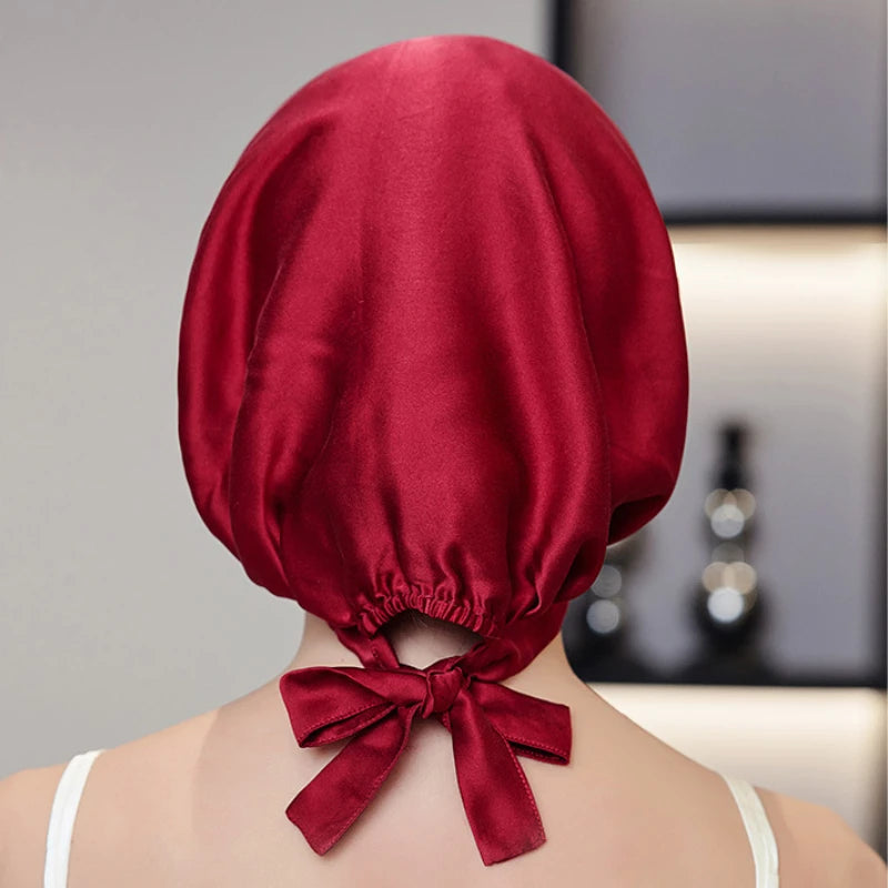 100% Silk Bonnet For Women  Mulberry Silk Turban For Hair Sleeping Night Cap Hair Loss Sleep Natual Pure Silk Hair Wrap Headwrap