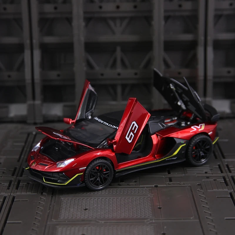 1:32 simulation Lamborghini SVJ63 alloy car model doors and the front hood and trunk door can be opened fine workmanship