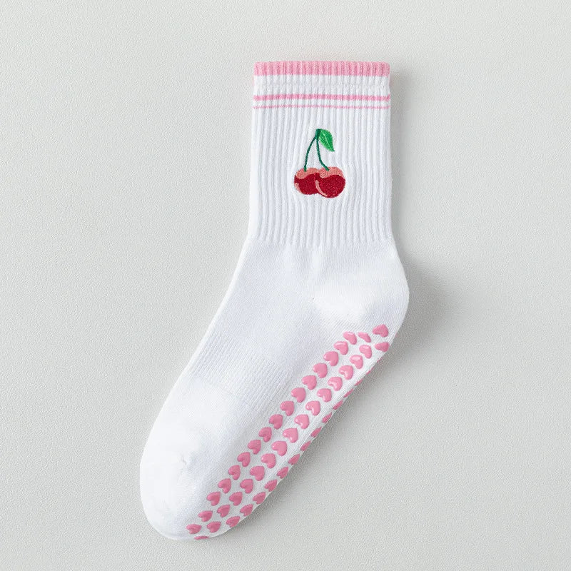 1 pairs Cross-Border Professional Yoga Socks,  Cotton Strapping Silicone Anti-Slip Pilates Fitness Dance Floor Socks
