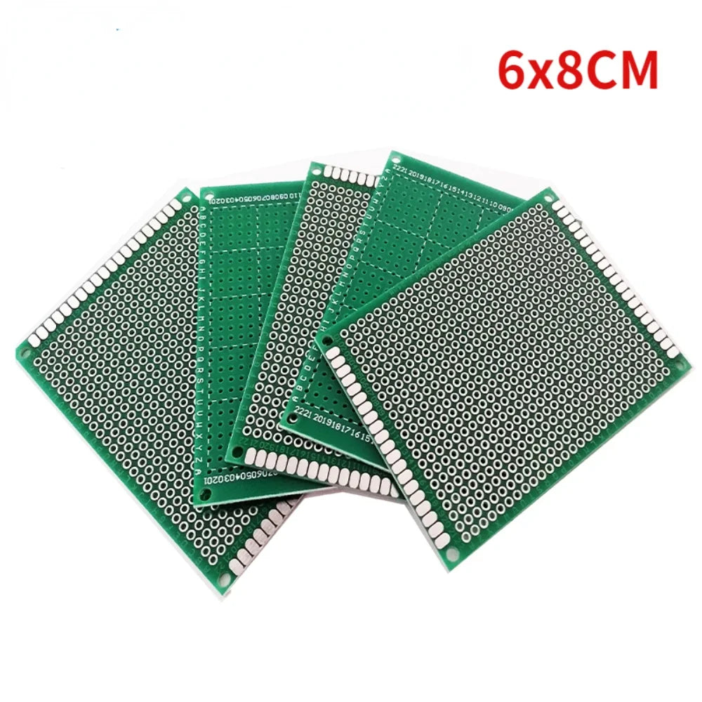 5PCS PCB Board Kit Single Sided PCB 2x8 3x7 4x6 5x7 6x8 10x10 10x15 10x22 12x18 15x20cm Breadboard Plate DIY Soldering Project