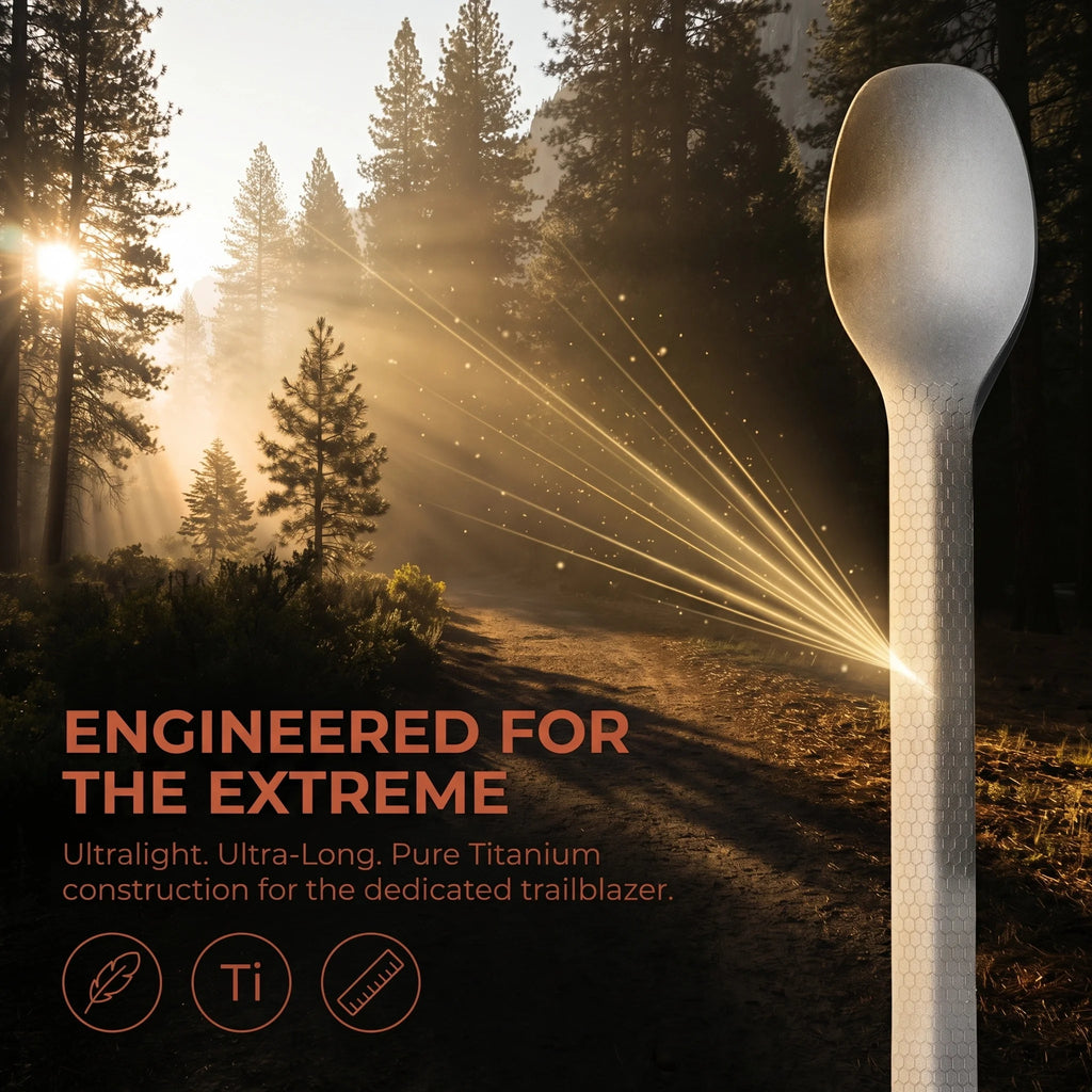 Dawn Deer Titanium Spoon 22cm Long Ultralight Camping Cutlery For Hiking Backpacking Lightweight Outdoor Tableware Trekking Gear