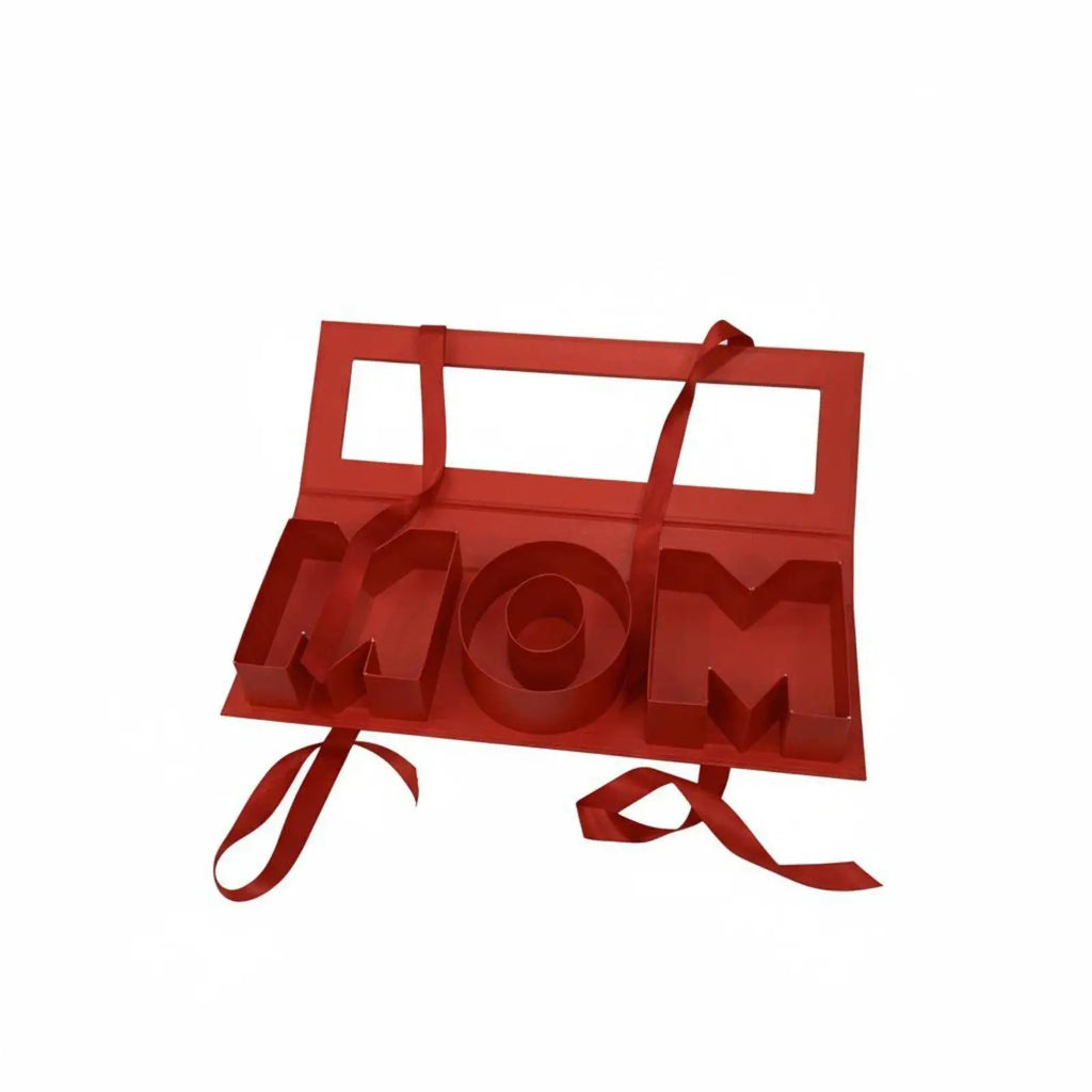 MOM Letter Gift Box Clear View Window Rectangular MOM Letter Display Box Elegant Design Flower Container for Moms, Weddings,
