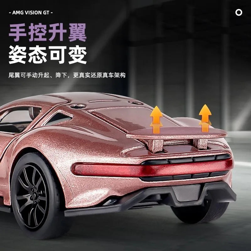1:36 Scale Mercedes-Benz Vision GT Diecast Alloy Sports Car Model with Openable Parts for Hobbyists and Collection Display