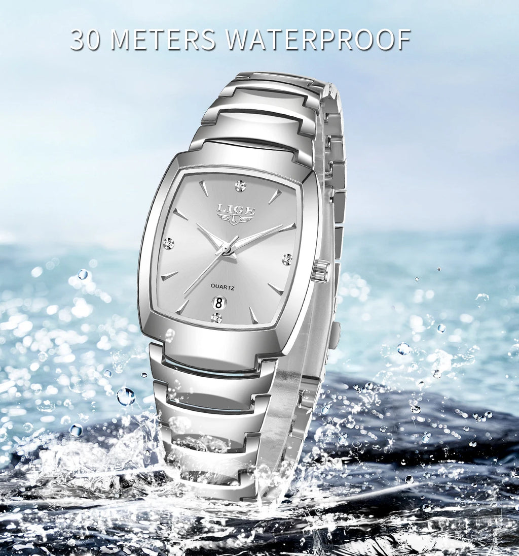 LIGE 2026 new Women's Watch Business Luxury Ladies clock Fashion quartz Simple Watch for Women Gift Women's wristwatch reloj+BOX